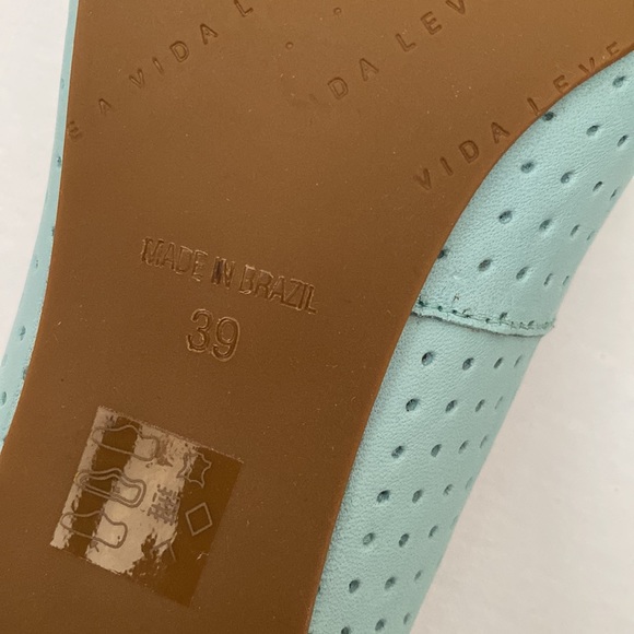 NIB Vida Leve BeSoft Light Blue Leather Heels Made in Brazil - Size (39) US 7 - Picture 11 of 12